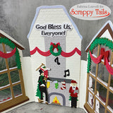 A7 Christmas House Brick Background Metal Craft Die