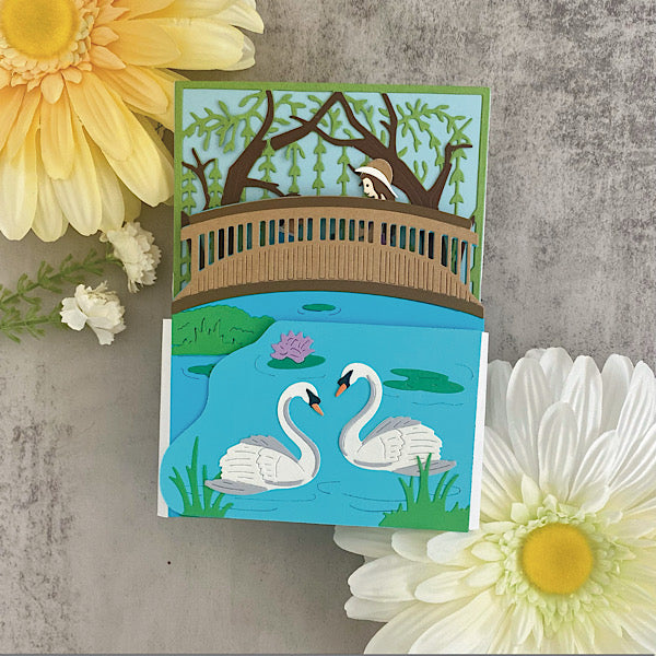 Swan Lake & Bridge Trifold Add-On Metal Craft Die