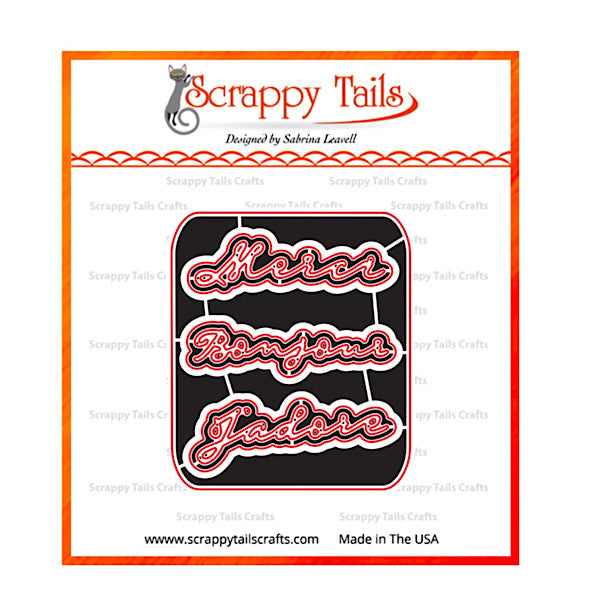 Perfume Bottle Word Dies Craft Metal Die Set