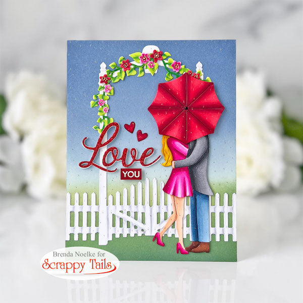 Romantic Die Cut Scene Card