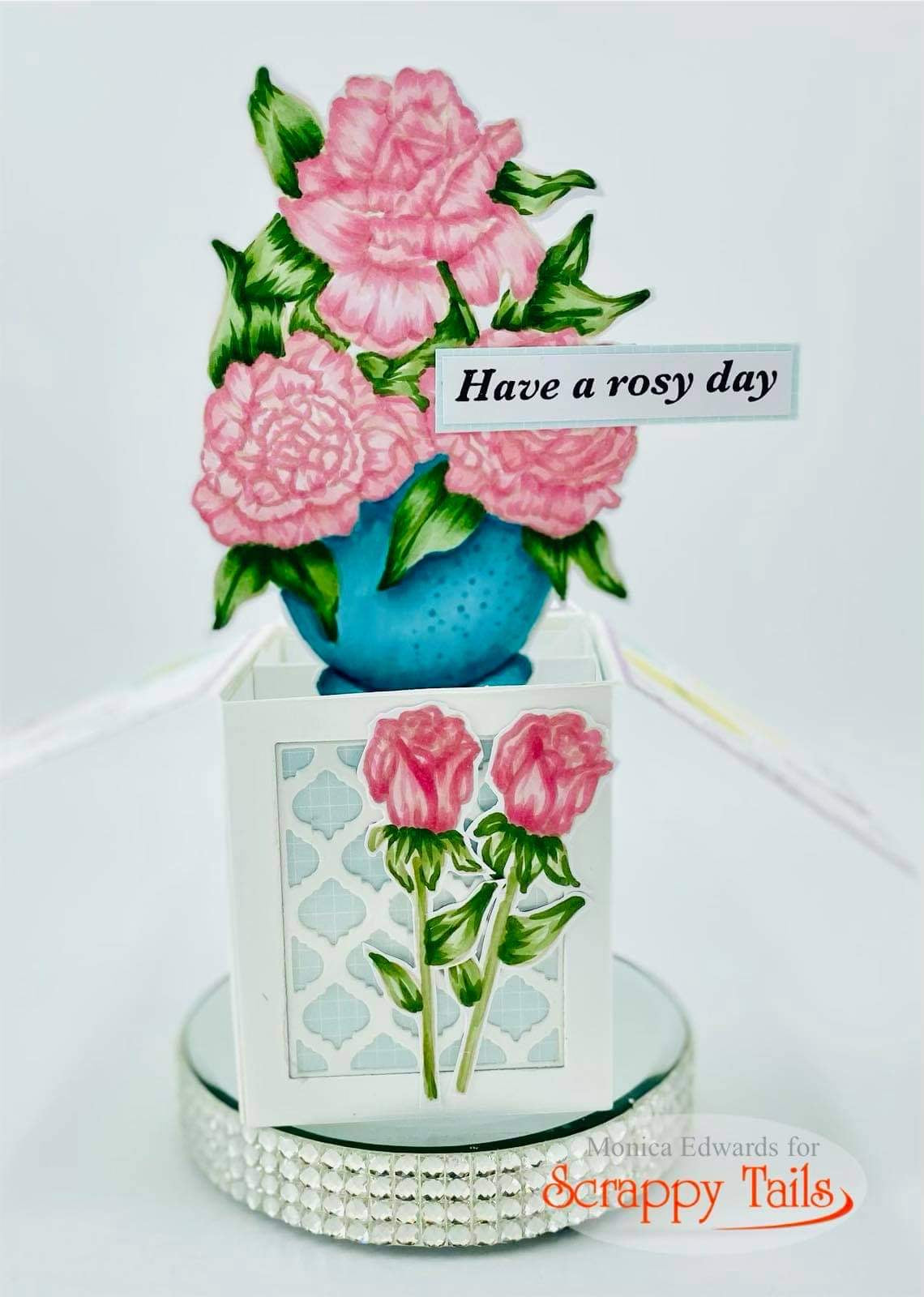 No line Coloring Roses | A7 Pop Up Box Card