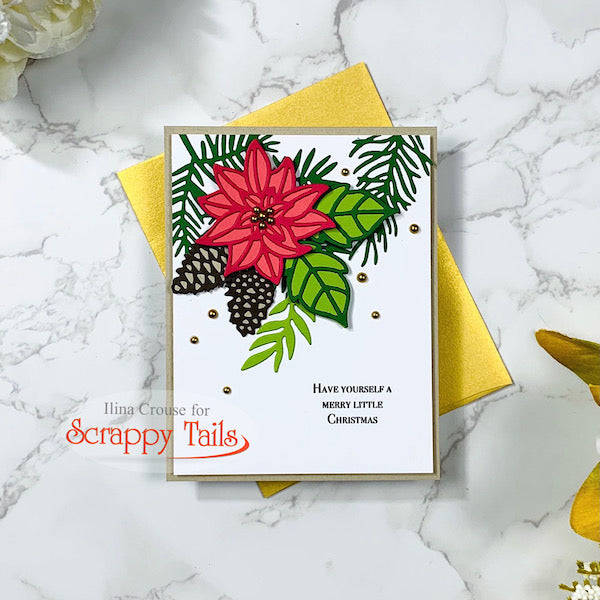 Die Cut Holiday Floral Arrangement