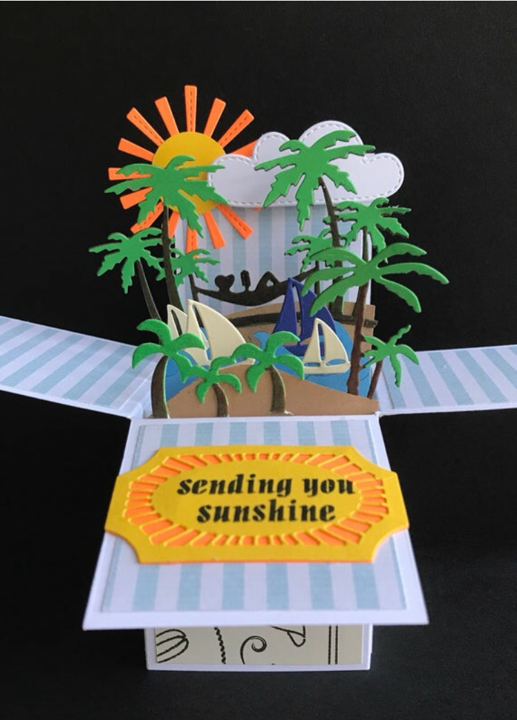 Summer vacation pop up box card