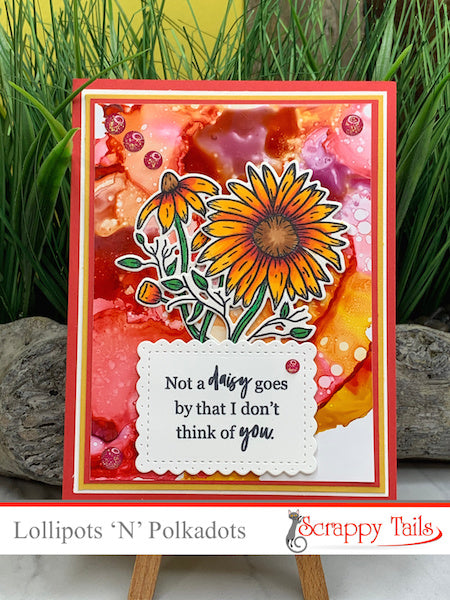 Alcohol Ink Daisy Card