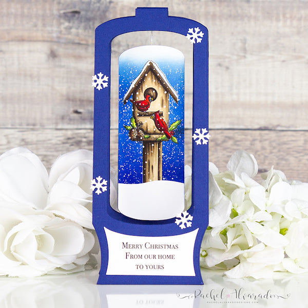 Slimline Pop up Snow Globe with Cardinals