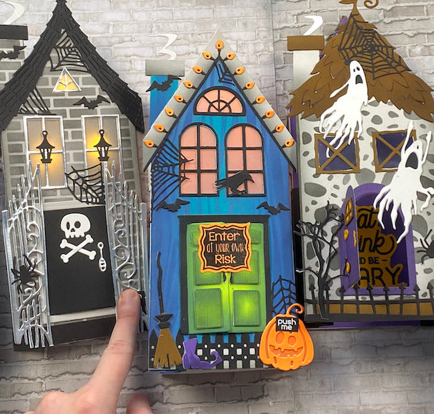 Custom Light Up Haunted House Pop up Invitations