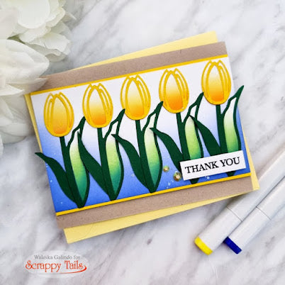 Ink Blending Die Cut Tulips