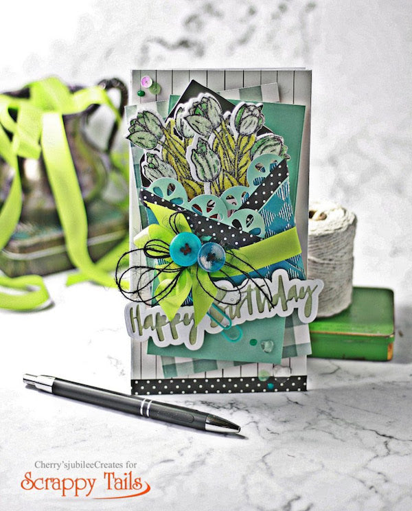 Timeless Tulips Mini Slimline Birthday Card