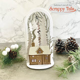 Winterscape Rustic Log Cabin Metal Craft Die