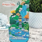 Waterfall Koi Pond Trifold Metal Craft Die