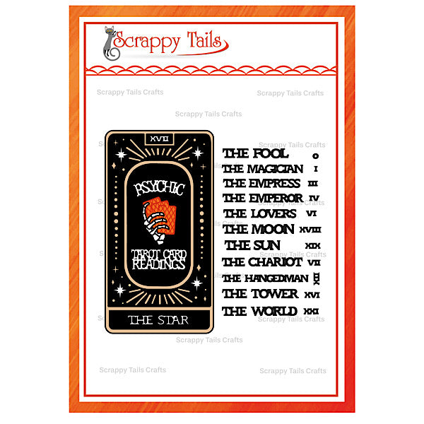 Tarot Card Names & Outline Metal Craft Die