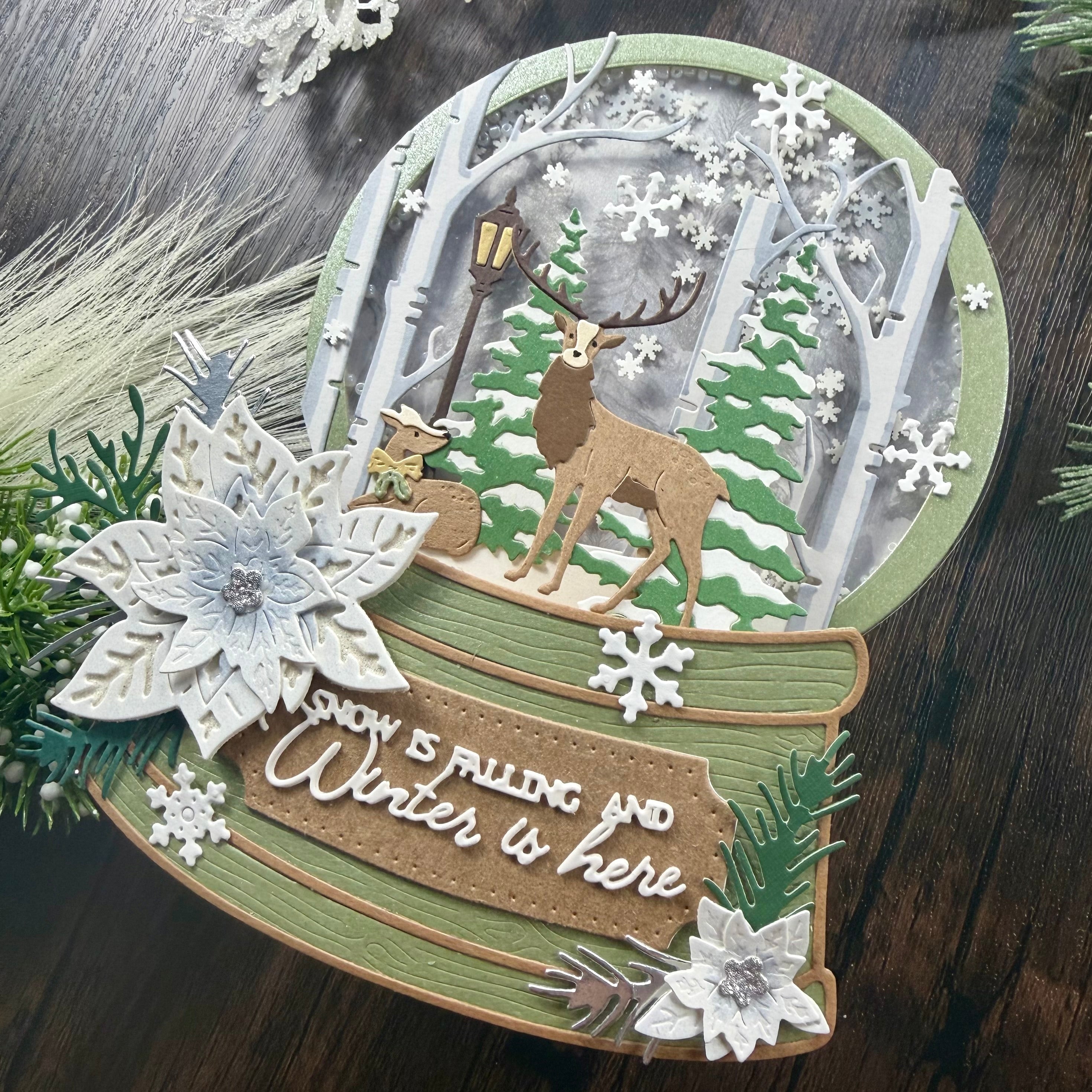 Large Circular Snow Globe Add-On Metal Craft Die