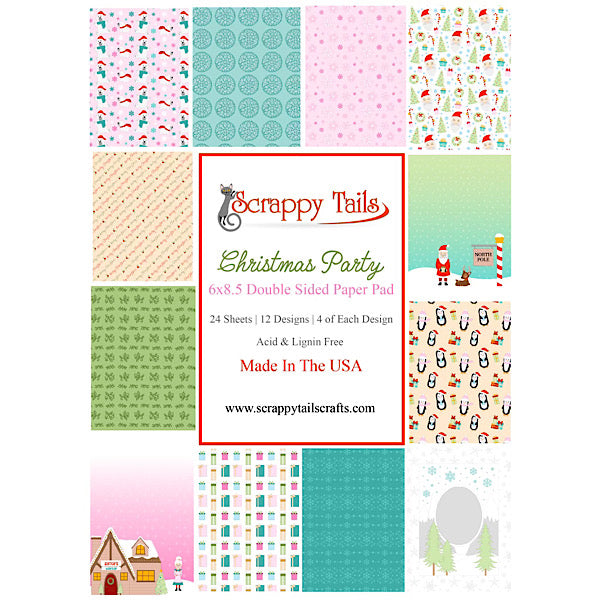 6x8.5 Christmas Party Designer Pattern Paper Pad