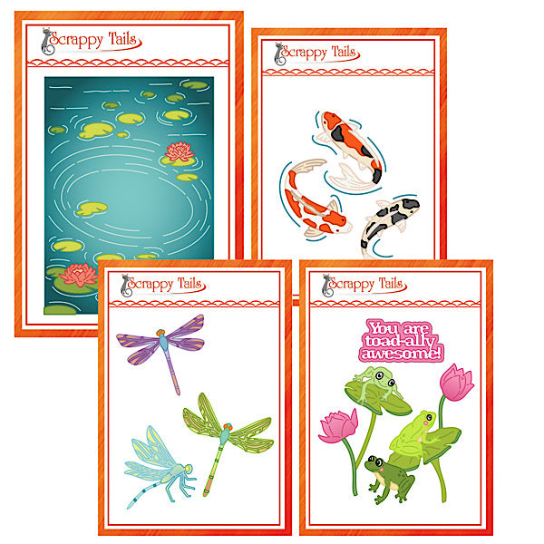 4 Piece Pond Critters Metal Craft Die Bundle