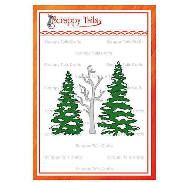 Snow Globe Wintery Forest Tree Trio Add-On Metal Craft Die