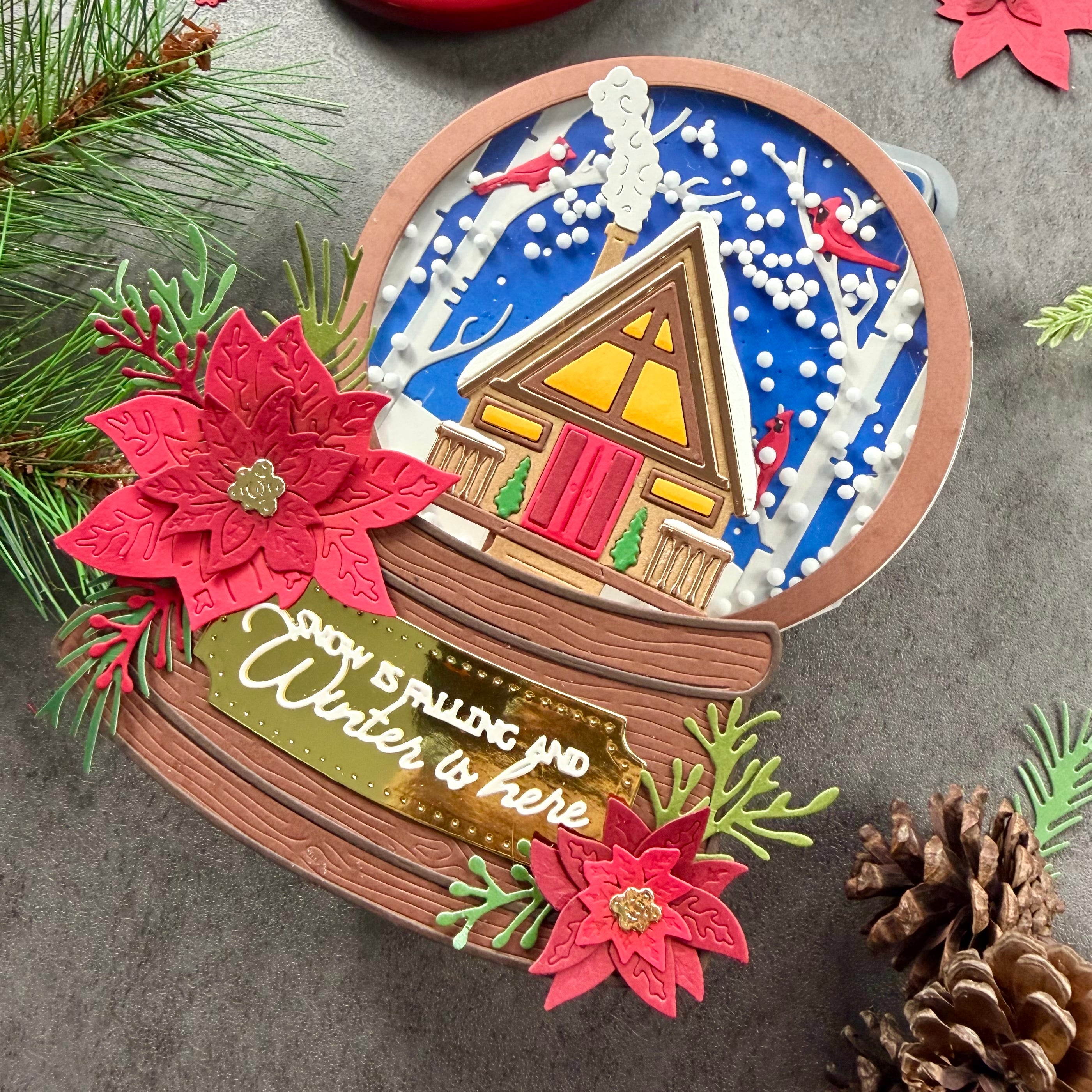 Large Circular Snow Globe Add-On Metal Craft Die