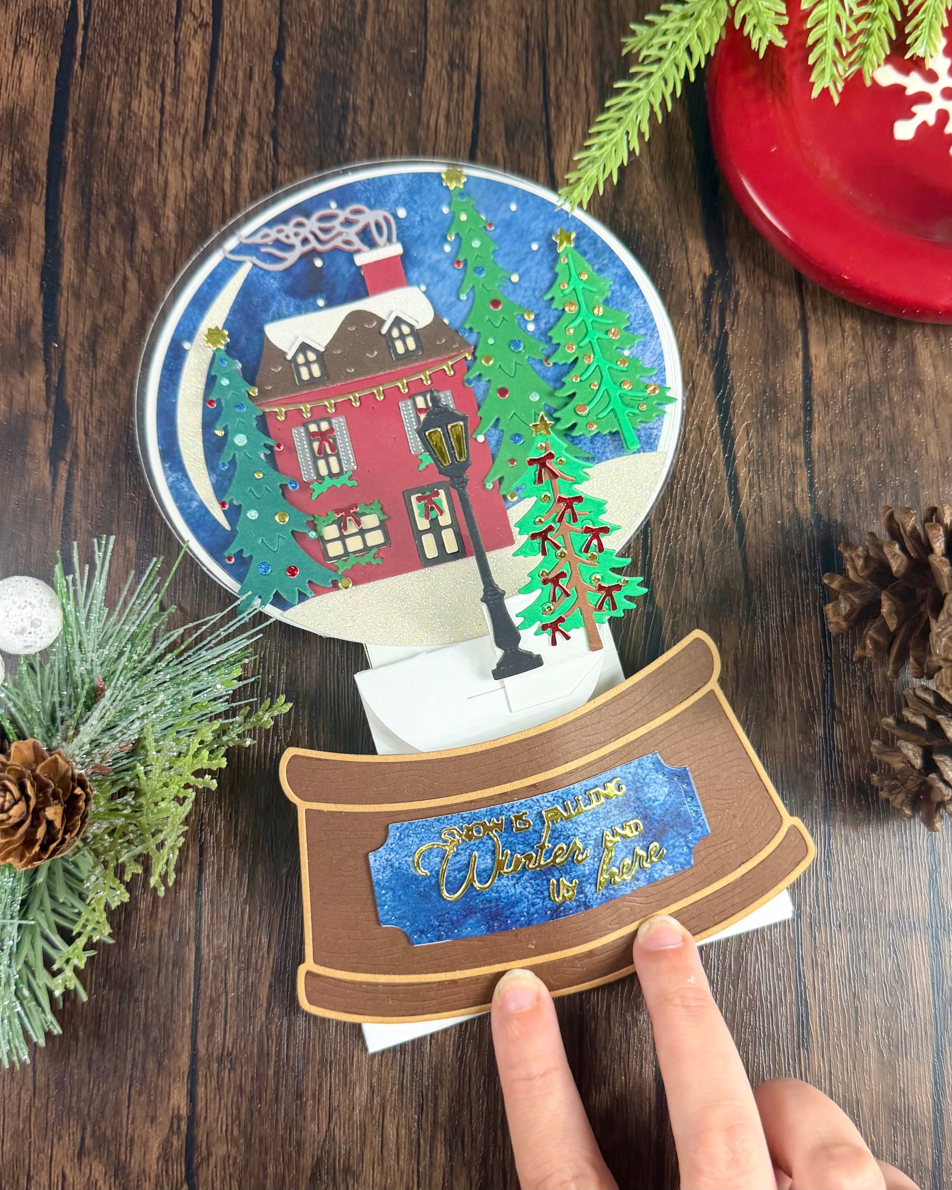 Large Circular Snow Globe Add-On Metal Craft Die