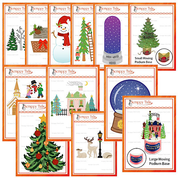 Limited Time Save 10% - 12 Piece “Christmas in July Snow Globe - I Want It All Card Kit” Metal Craft Die Bundle