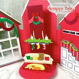 Christmas House A7 Brick Background Metal Craft Die