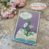 A7 Open Book with Flower Bouquet Metal Craft Die