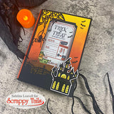 6x8 Scary Halloween Party Stamp and Coordinating Metal Craft Die Set