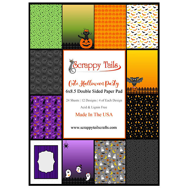 6x8.5 Cute Halloween Party Designer Pattern Paper Pad