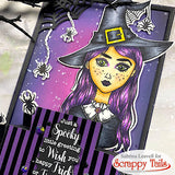 6x6 Spider Witch Stamp