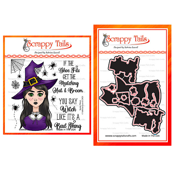 6x6 Spider Witch Stamp and Coordinating Die Set