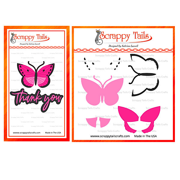 Thank You Butterfly Multi-layer Stencil And Coordinating Metal Craft Die Set