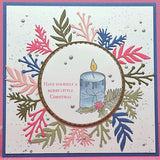 6x6 Candle Light Poinsettia Stamp