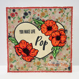 Popping Poppies 6x6 Stamp Set with Coordinating Metal Dies