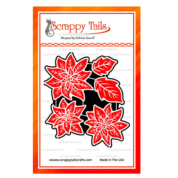 Hot Foil Poinsettia Flower Set Of Three