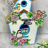 6x8 Birds & Blooms Stamp And Coordinating Metal Craft Die Bundle