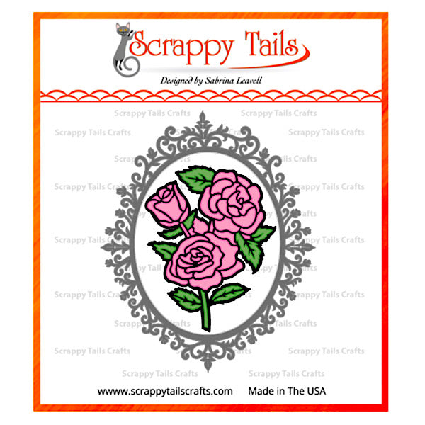 Fancy Rose Oval Craft Metal Die Set