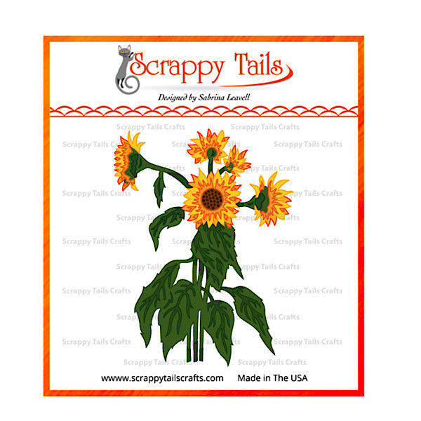 6x6 Detailed Multilayered Sunflower Stencil