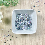 Special Value Winter Tin with Embellishment Mixes - Blue, Silver & White