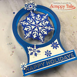 A7 Snow Globe Pop Up Card Metal Craft Die with 360 Interactive Spinner