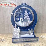 A7 Snow Globe Pop Up Card Metal Craft Die with 360 Interactive Spinner