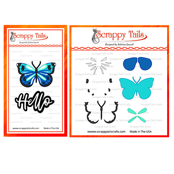 Hello Butterfly Multi-layer Stencil And Coordinating Metal Craft Die Set