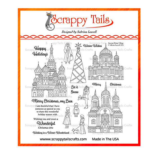 Russian Winter Village 6x6 Stamp Set