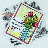 Timeless Tulip 6x6 Stamp Set with Coordinating Metal Dies