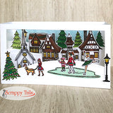 6x6 German Winter Village Stamp