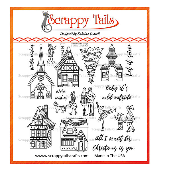 6x6 German Winter Village Stamp