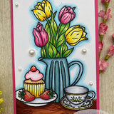 Timeless Tulip 6x6 Stamp Set with Coordinating Metal Dies