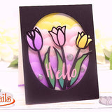 Outlined Tulip Assortment Two Layered Metal Dies